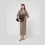 Brunello Cucinelli Brown Cotton Casual Dress