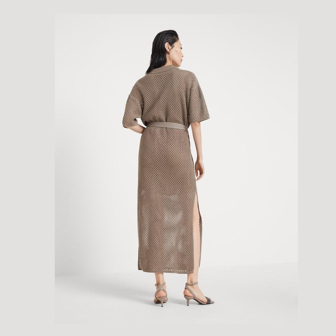 Brunello Cucinelli Brown Cotton Casual Dress