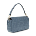 Fendi Blue Raffia Shoulder Bag