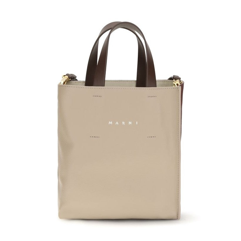 Marni Beige Calf Leather Bos Taurus Handbag