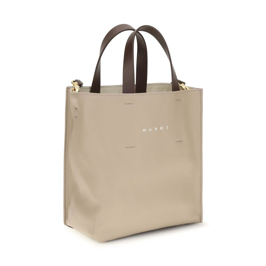 Marni Beige Calf Leather Bos Taurus Handbag