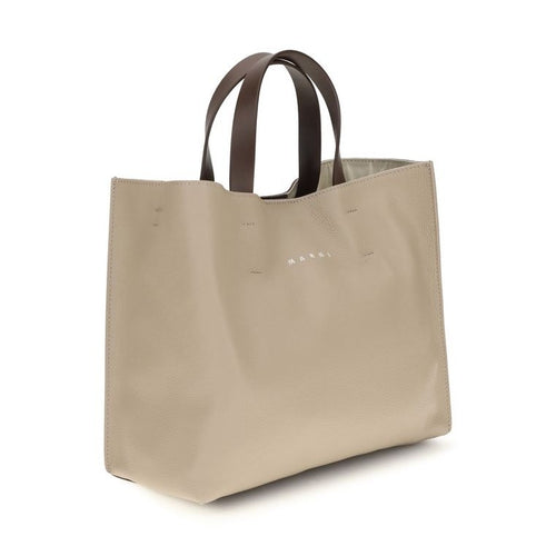 Beige Calf Leather Bos Taurus Shoulder Bag