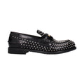Miu Miu Black Leather Slip-On Loafers