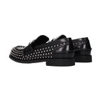 Miu Miu Black Leather Slip-On Loafers