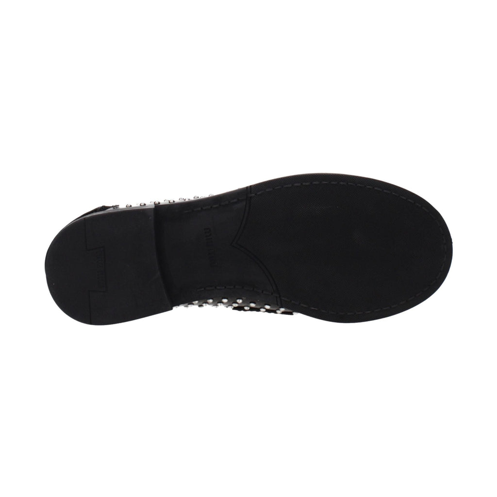 Miu Miu Black Leather Slip-On Loafers