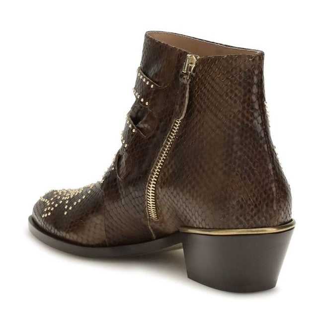 Chloé Brown Calf Leather Bos Taurus Ankle Boots