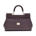 Dolce & Gabbana Purple Calf Leather Bos Taurus Handbag