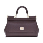 Dolce & Gabbana Purple Calf Leather Bos Taurus Handbag