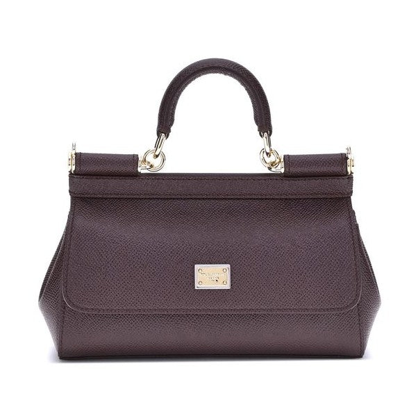 Dolce & Gabbana Purple Calf Leather Bos Taurus Handbag