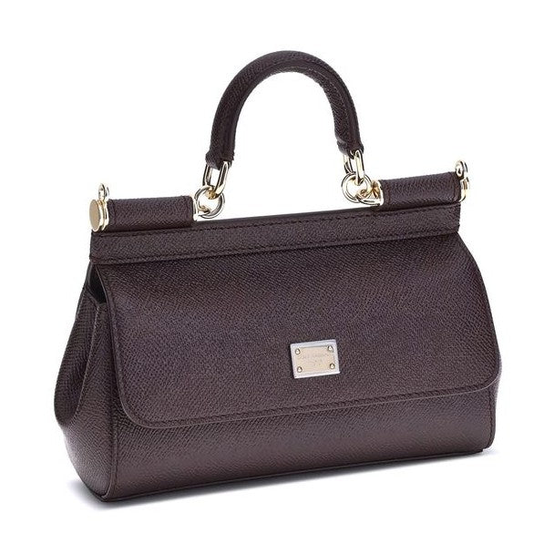Dolce & Gabbana Purple Calf Leather Bos Taurus Handbag