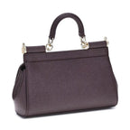 Dolce & Gabbana Purple Calf Leather Bos Taurus Handbag