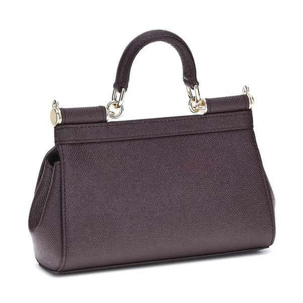 Dolce & Gabbana Purple Calf Leather Bos Taurus Handbag