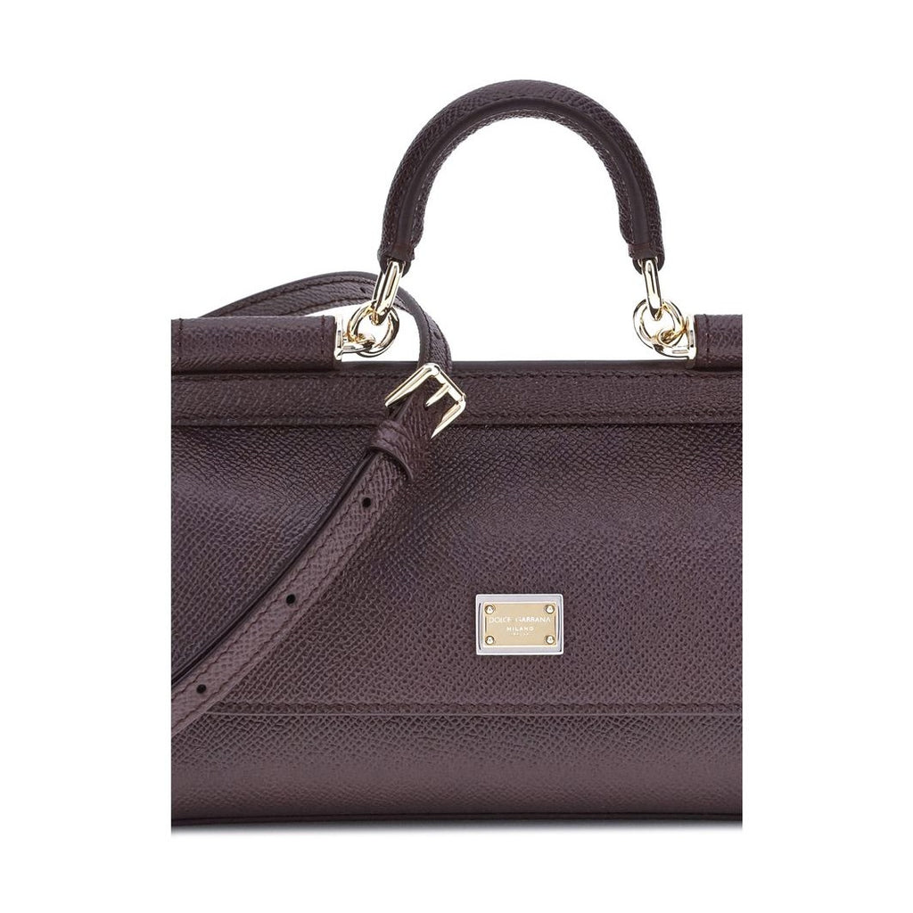 Dolce & Gabbana Purple Calf Leather Bos Taurus Handbag