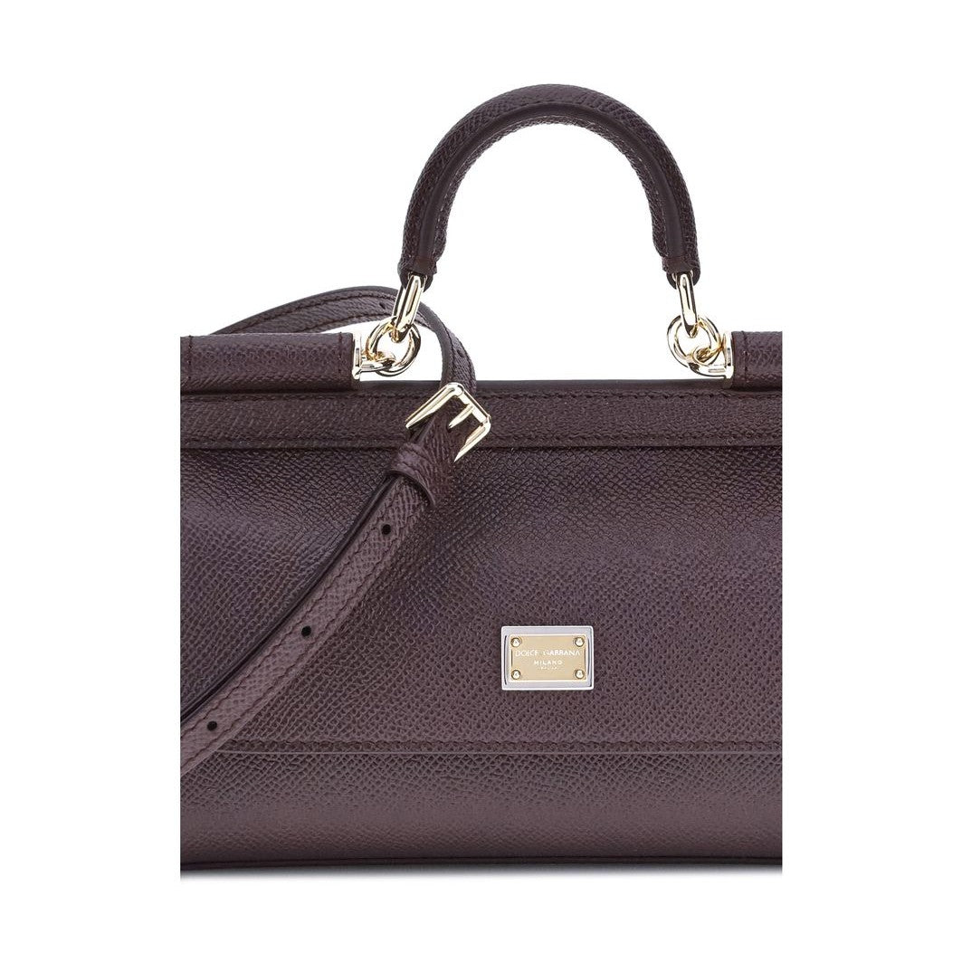 Dolce & Gabbana Purple Calf Leather Bos Taurus Handbag