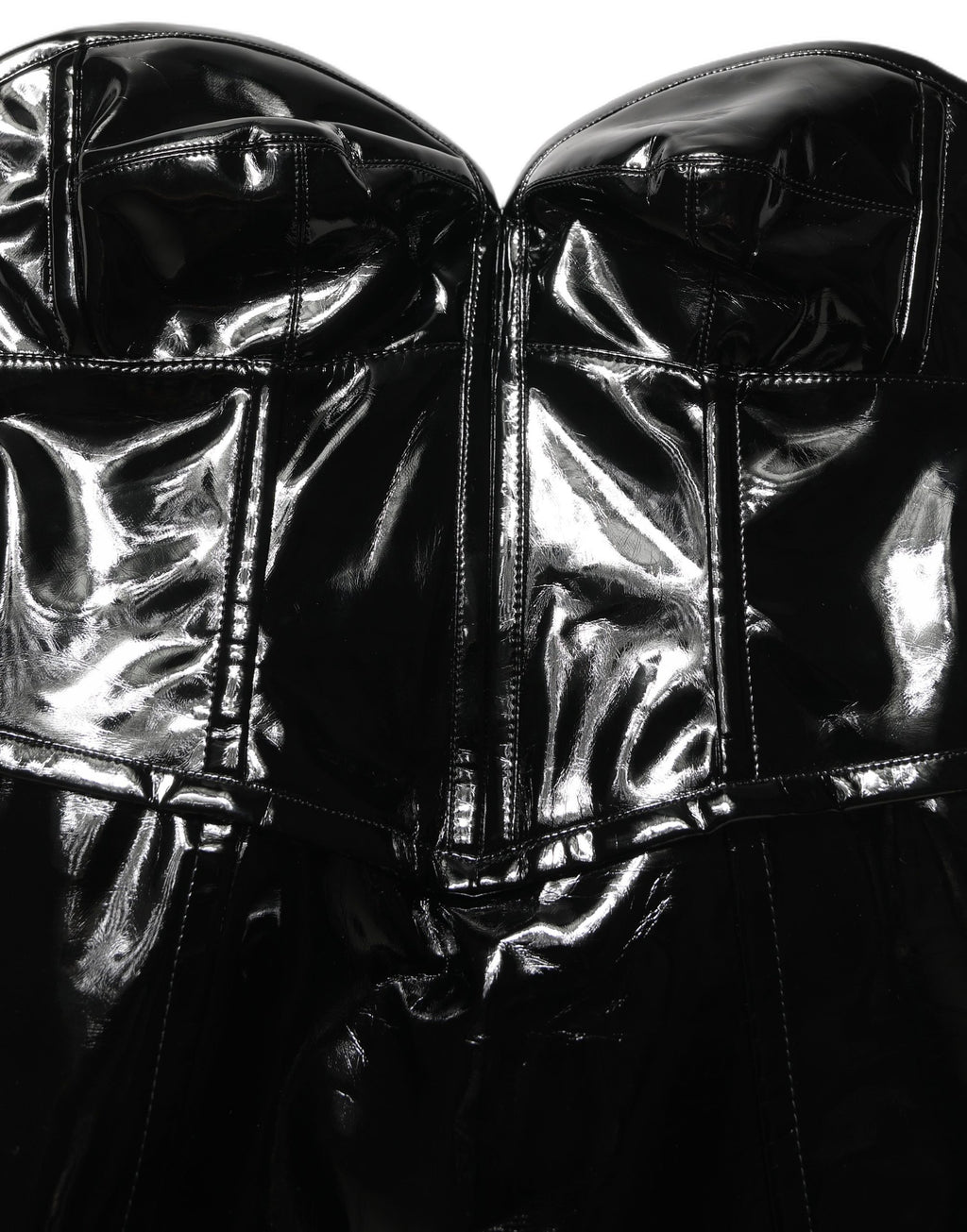 Black Patent Leather Corset Style Mini Dress