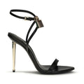 Tom Ford Black Goatskin Stiletto Heel Sandals