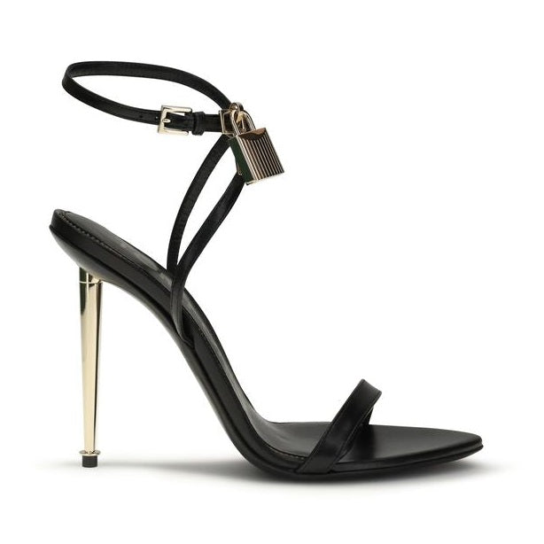 Tom Ford Black Goatskin Stiletto Heel Sandals