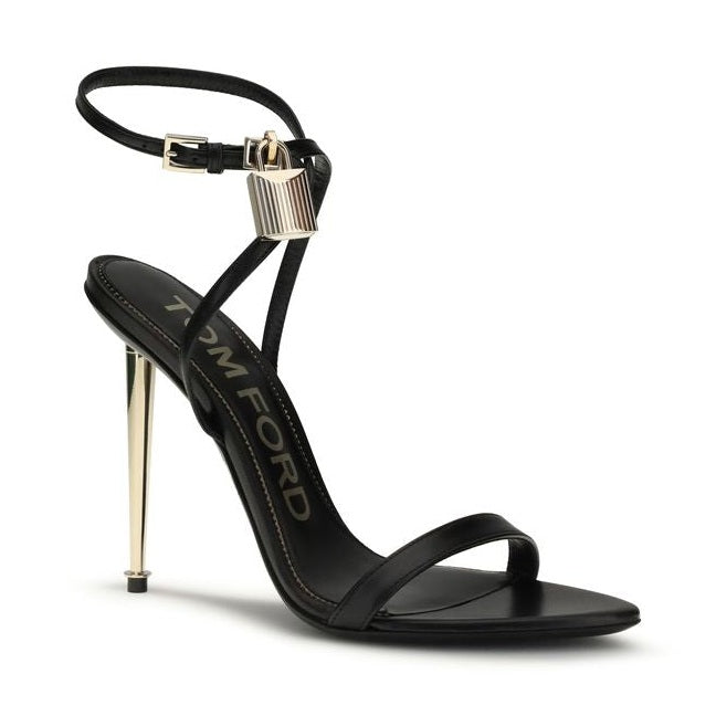 Tom Ford Black Goatskin Stiletto Heel Sandals