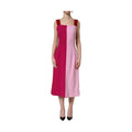 Two Tone Pink Wool Sleeveless Midi Dress