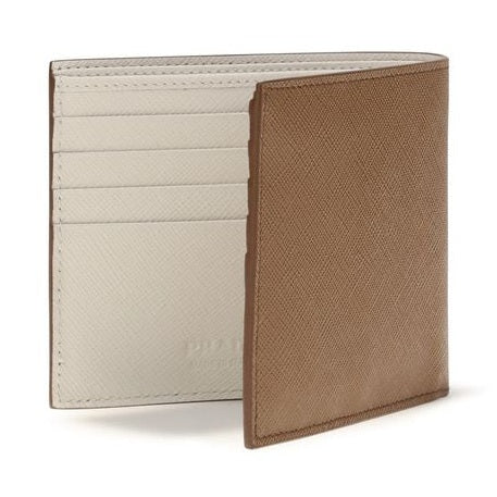 Beige Calf Leather Bos Taurus Wallet