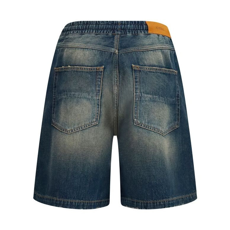 Amiri Blue Cotton Bermuda Shorts