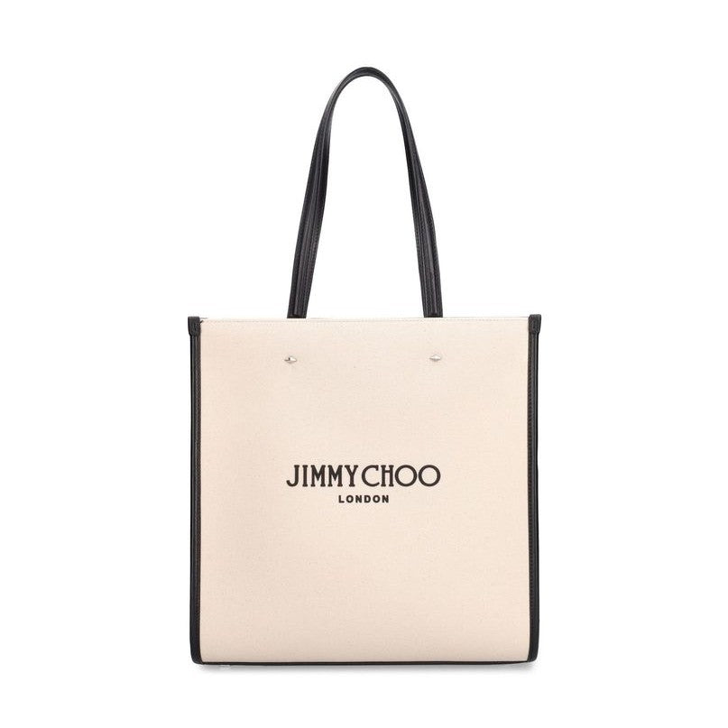 Jimmy Choo Beige Canvas Tote Bag