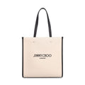 Jimmy Choo Beige Canvas Tote Bag