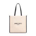 Jimmy Choo Beige Canvas Tote Bag