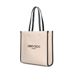 Jimmy Choo Beige Canvas Tote Bag