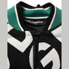 Dolce & Gabbana Multicolor Logo Full Zip Bomber Jacket