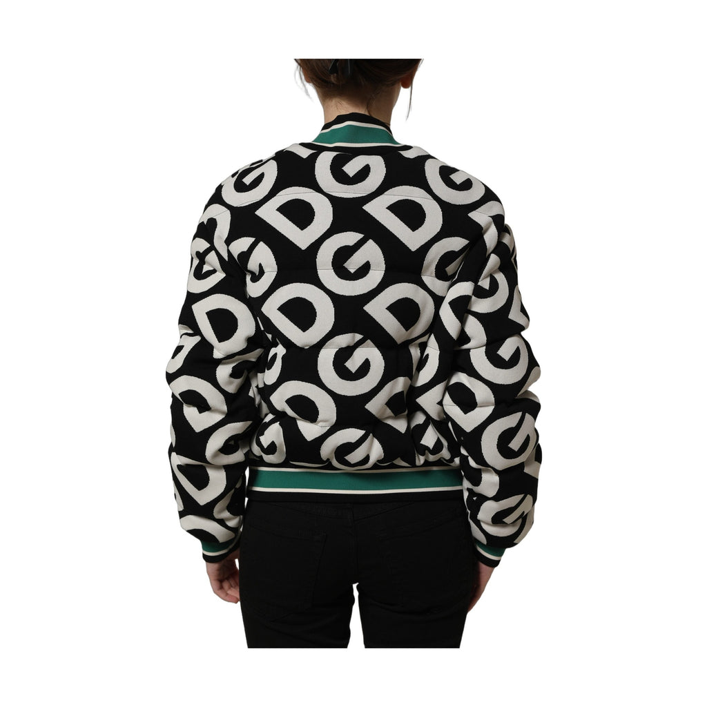 Dolce & Gabbana Multicolor Logo Full Zip Bomber Jacket