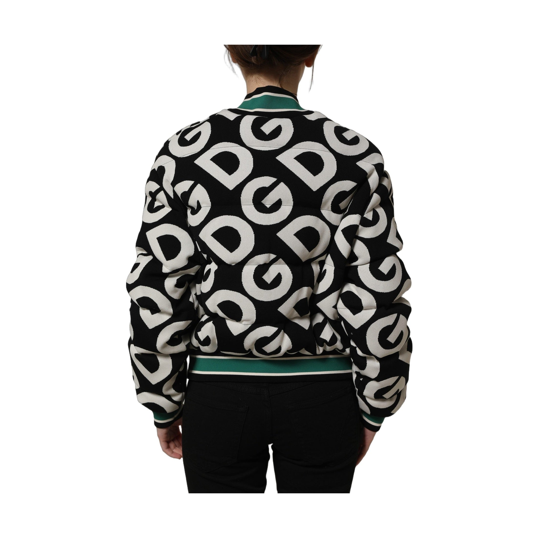 Dolce & Gabbana Multicolor Logo Full Zip Bomber Jacket