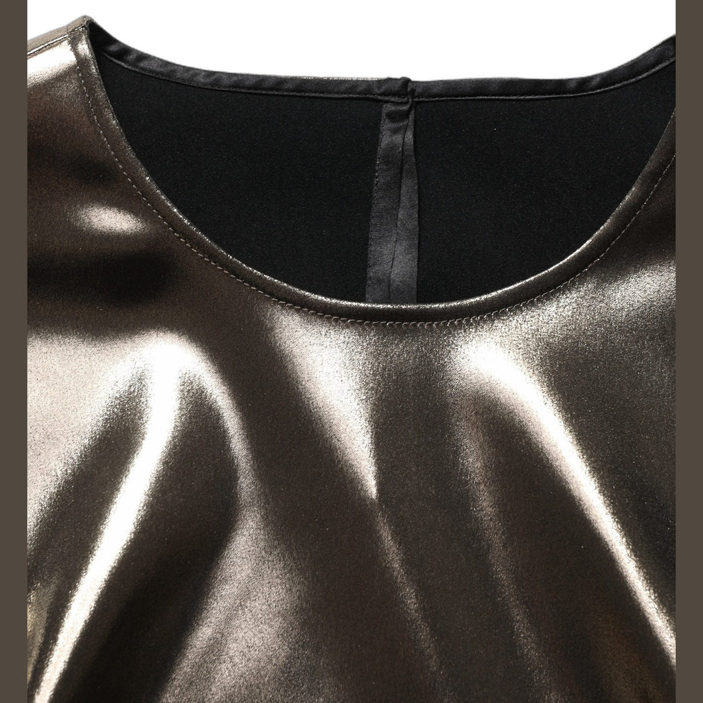 Dolce & Gabbana Metallic Bronze Roundneck SleevelessTank Top