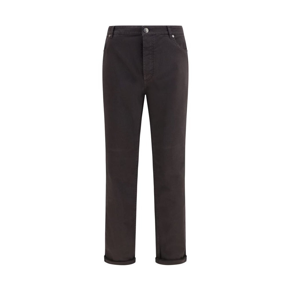 Brunello Cucinelli Brown Cotton Straight-Leg Jeans