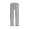 Brunello Cucinelli White Cotton Straight-Leg Jeans