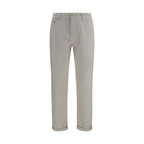Brunello Cucinelli White Cotton Straight-Leg Jeans