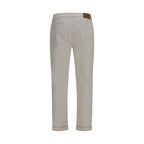 Brunello Cucinelli White Cotton Straight-Leg Jeans