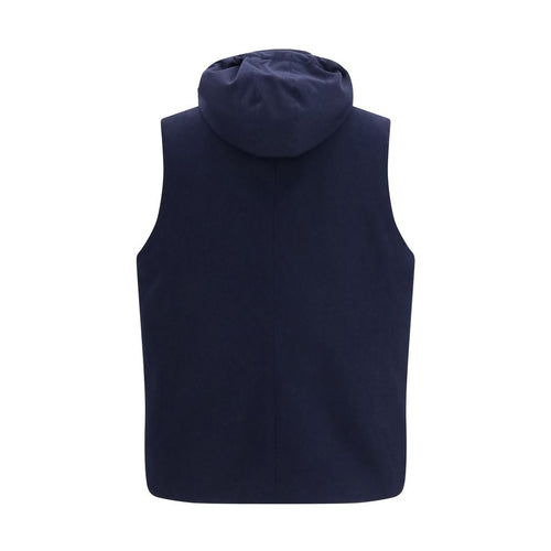 Brunello Cucinelli Blue Wool Oves Aries Sleeveless Jacket