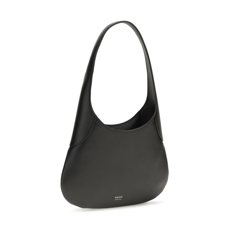 Khaite Black Calf Leather Bos Taurus Shoulder Bag