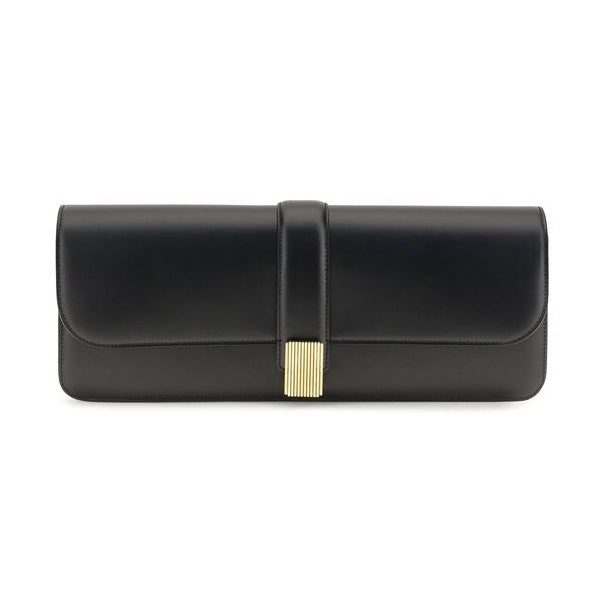 Khaite Black Calf Leather Bos Taurus Clutch Bag