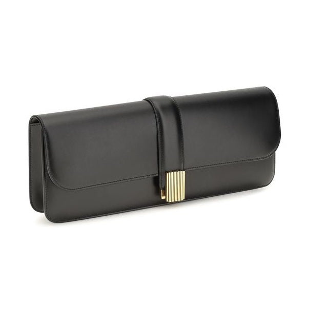 Khaite Black Calf Leather Bos Taurus Clutch Bag