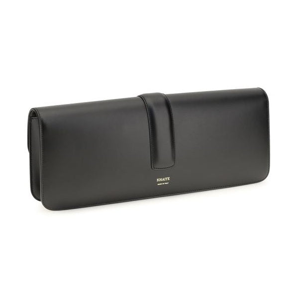 Khaite Black Calf Leather Bos Taurus Clutch Bag