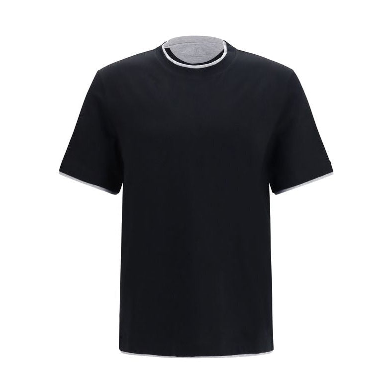 Brunello Cucinelli Black Cotton T-Shirt