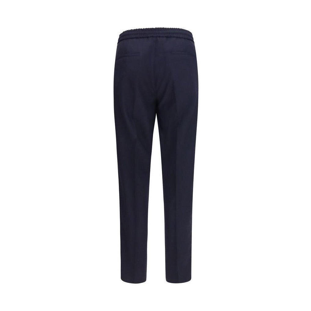 Brunello Cucinelli Blue Wool Oves Aries Casual Pants