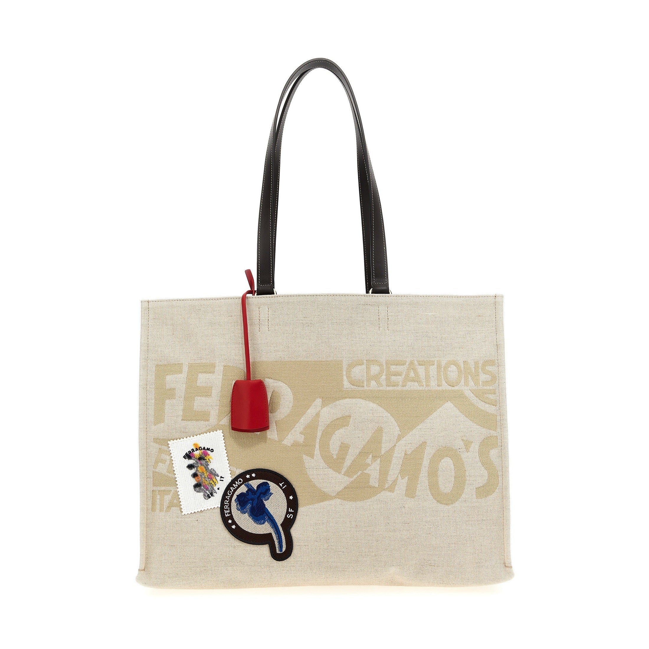 Ferragamo Beige Fabric Tote Bag