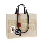 Ferragamo Beige Fabric Tote Bag