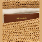 Self-Portrait Beige Raffia Shoulder Bag