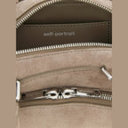 Self-Portrait Gray Lamb Leather Shoulder Bag
