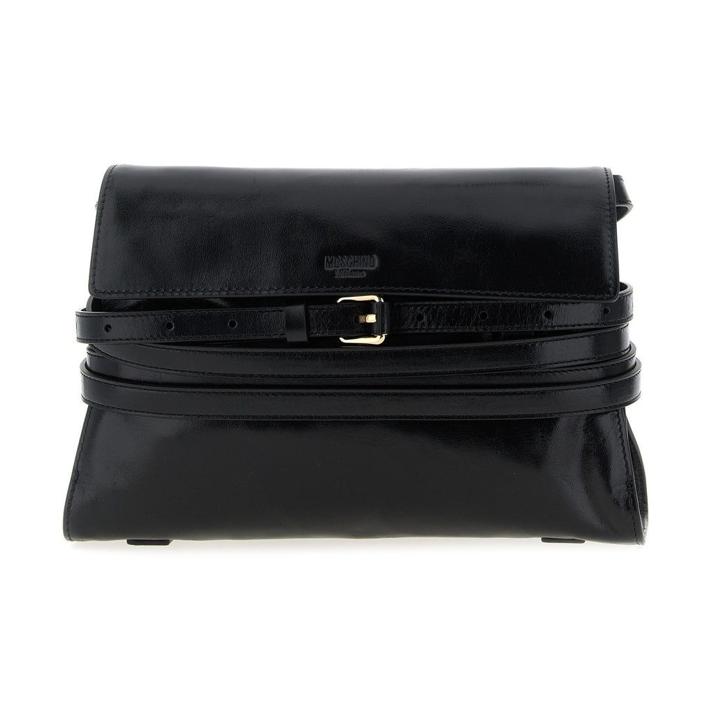 Moschino Black Leather Crossbody Bag