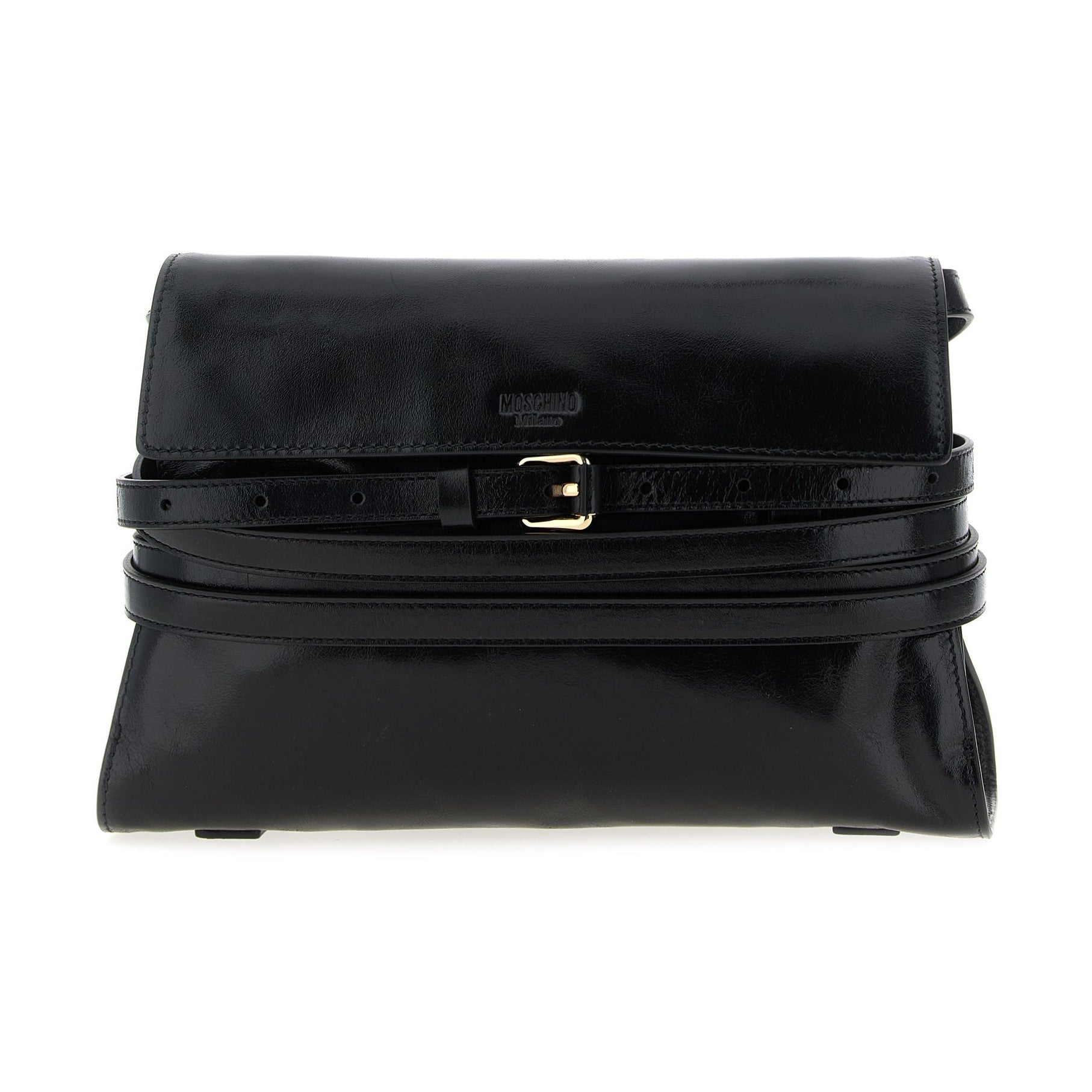 Moschino Black Leather Crossbody Bag